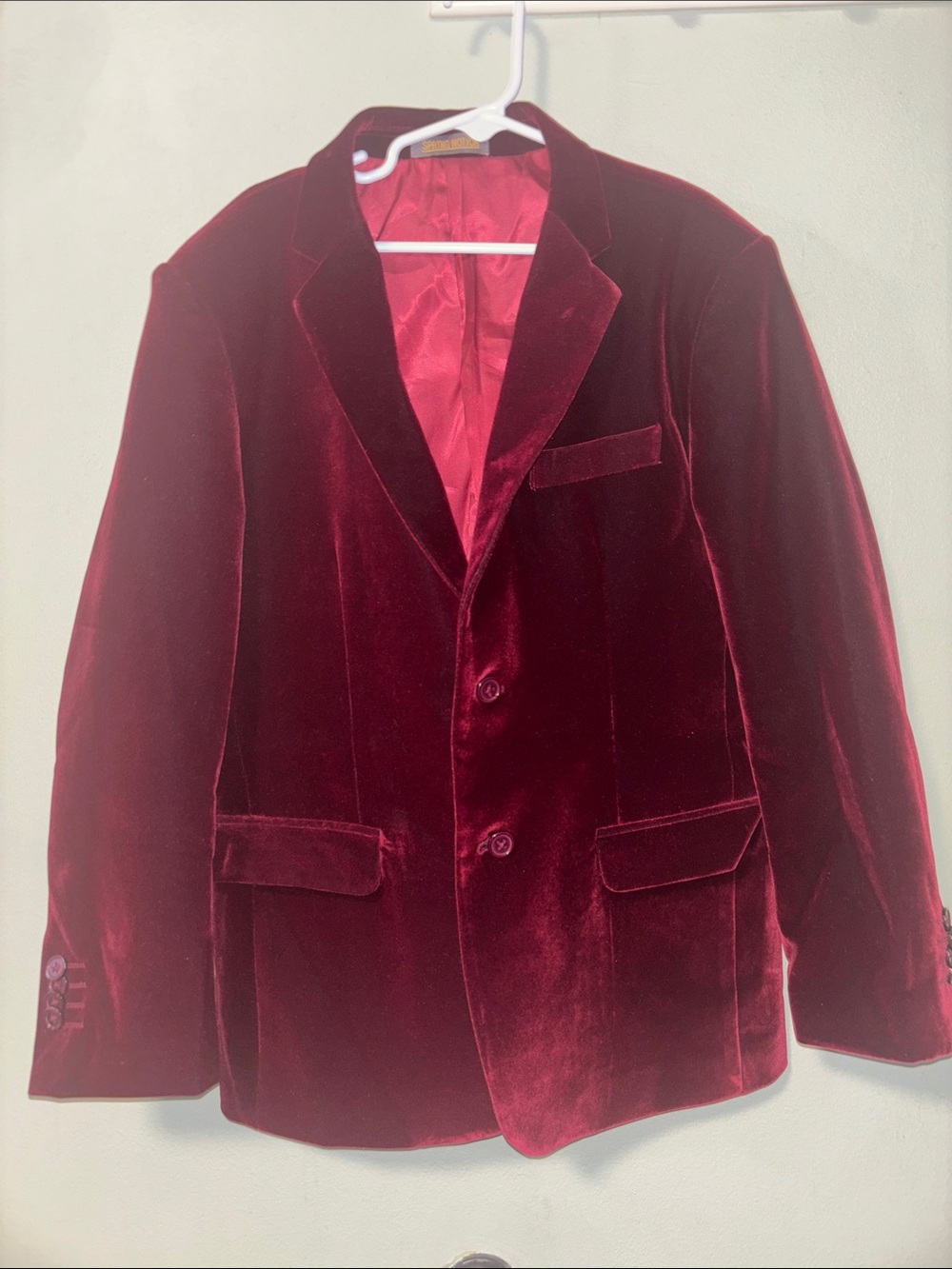 Fuchsia Velvet Button-Up Blazer